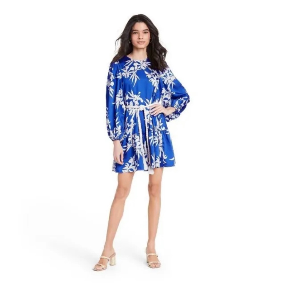 Alexis X Target Blue Tiered Ruffle Mini Dress NWT XS